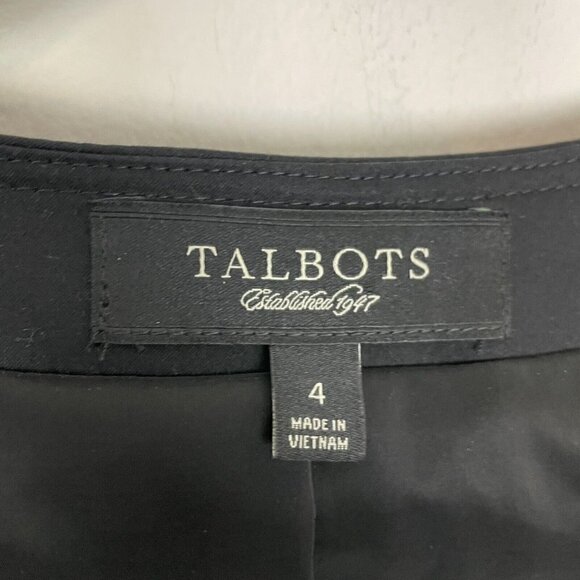 Talbots Black Short Blazer Loop Neck Design Single Button Size 4 Lined - Picture 5 of 7